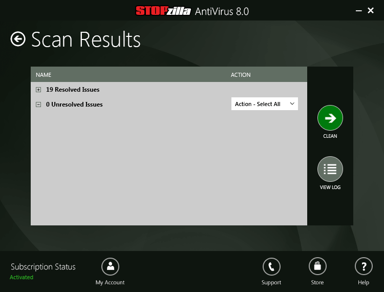 Scan results Screen